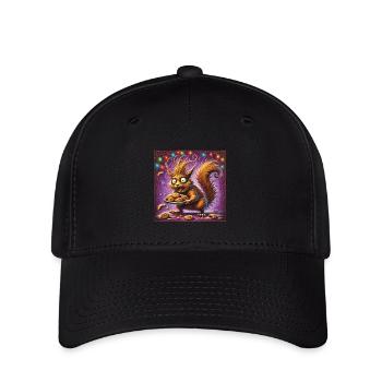 Weihnachtsstress Lustig Mama Eichhörnchen - Flexfit Cap - Schwarz - Vorne