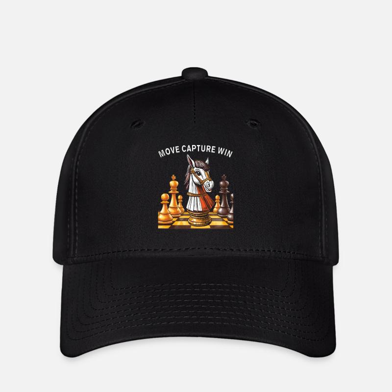 VICTOIRE DE CAPTURE DE COUP D’ÉCHECS - Casquette Flexfit - noir