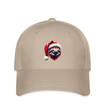 Polygon Kunst Faultier Weihnachtsmütze Original - Flexfit Cap - Khaki - Vorne