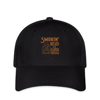 Smokin' Meats And Clapping Cheeks Grilling BBQ - Flexfit Cap - black - Front