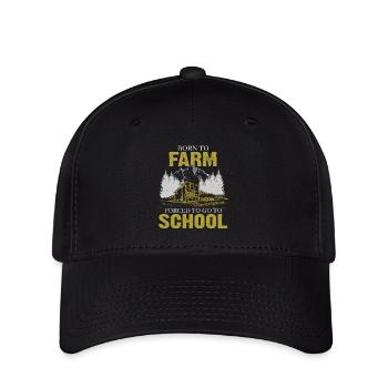 Geboren Zum Farmen Gezwungen Zur Schule - Flexfit Cap - Schwarz - Vorne
