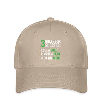 3 rules for success - Flexfit Cap - Khaki - Vorne