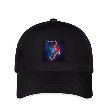 Saxophon - Flexfit Cap - Schwarz - Vorne