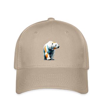 Eisbär Vektor Kunst mit lebendiger Illustration - Flexfit Cap - Khaki - Vorne