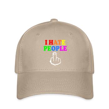 I hate people - Casquette Flexfit - kaki - Devant