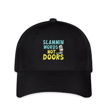 Slammin Words Not Doors Slam Poetry - Flexfit Cap - Schwarz - Vorne