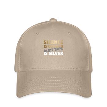 Silence Is Golden Duct Tape Is Silver Humor Spruch - Flexfit Cap - khaki - Front