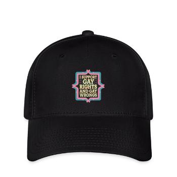 I Support Gay Rights And Gay Wrongs 9 - Flexfit Cap - Schwarz - Vorne