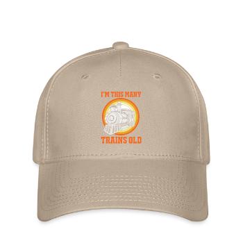 Anniversaire des enfants Train Train Conducteur Locomotive - Casquette Flexfit - kaki - Devant
