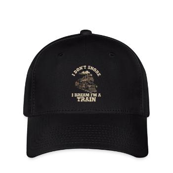 Je ne ronfle pas, je rêve que je suis une locomotive à vapeur - Casquette Flexfit - noir - Devant