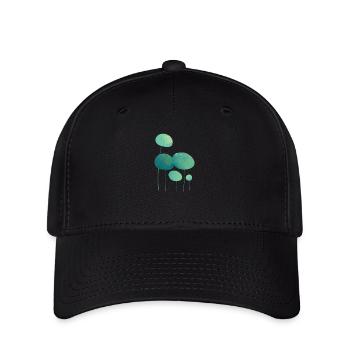 Blätter mit Tautropfen Feuilles avec gouttes de rosée - Casquette Flexfit - noir - Devant