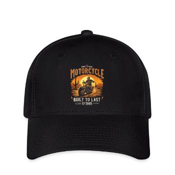 Jahrgang 1985 geboren Motorrad Biker - Flexfit Cap - Schwarz - Vorne