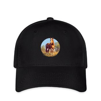 Pferde Pferd - Flexfit Cap - Schwarz - Vorne