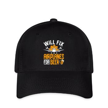 Réparera les avions pour la bière - Casquette Flexfit - noir - Devant