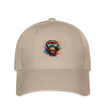 Gibbon Monkey Whitehand Gibbon Monkey Cute Lar Gibbons - Flexfit Cap - khaki - Front