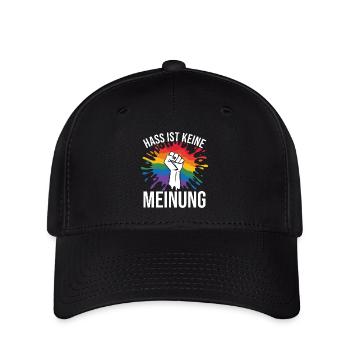Hass ist keine Meinung Statement gegen rechts - Flexfit Cap - Schwarz - Vorne