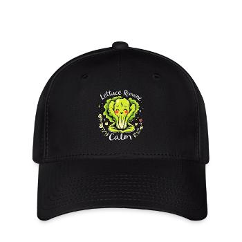 Salat Romaine Calm – Lustiger Salat Yoga - Flexfit Cap - Schwarz - Vorne