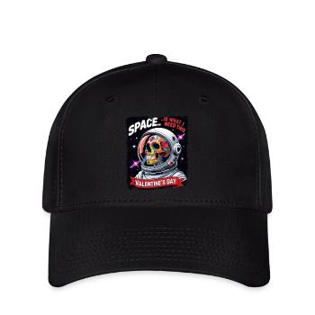 Platz ist das, was ich brauche, dieser Valentinstag-Totenkopf - Flexfit Cap - Schwarz - Vorne