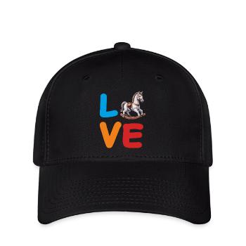 LOVE SCHAUKELPFERD - Flexfit Cap - Schwarz - Vorne
