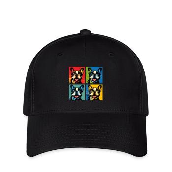 Frenchie Pop Art Bubbles, Pancake, Chonk, Nibbles - Flexfit Cap - black - Front