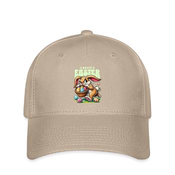Joyeuses Pâques : Lapin ludique avec des œufs de Pâques - Casquette Flexfit - kaki - Devant