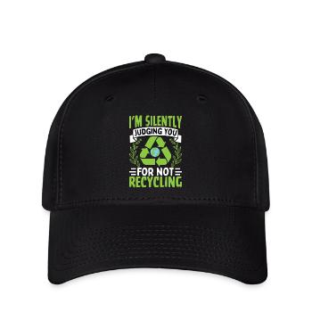 I'm silently judging you for not recycling - Flexfit Cap - black - Front