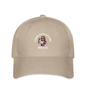 Turning water into wine since 0 A.D. Funny Jesus - Flexfit Cap - khaki - Front