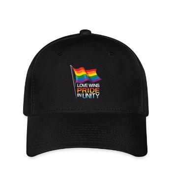 Love Wins Pride Outfit – Regenbogen LGBTQ+ Design - Flexfit Cap - Schwarz - Vorne