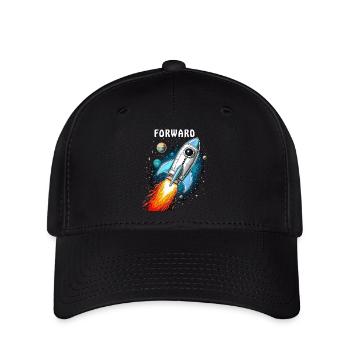 FUSÉE MARS EN AVANT - Casquette Flexfit - noir - Devant