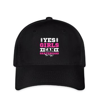 Skateboard Girl Skater Saying - Flexfit Cap - black - Front