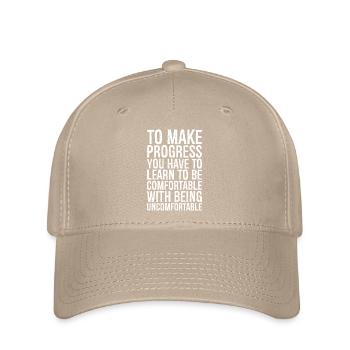 to make progress you have to learn to be - Flexfit Cap - Khaki - Vorne
