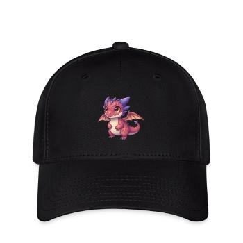 Dino Dessin Animé Dragon - Casquette Flexfit - noir - Devant