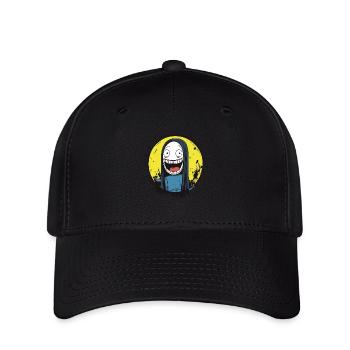 Figurine folle aux cheveux longs - Casquette Flexfit - noir - Devant