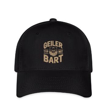 gars avec barbe barbe barbier barbe complète - Casquette Flexfit - noir - Devant