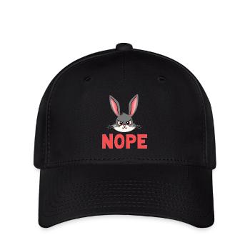 Mürrischer Hase Sarkastisches Tierdesign - Flexfit Cap - Schwarz - Vorne