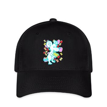 Retro Maus Ratte Mäuse Ratten Kinder Kind - Flexfit Cap - Schwarz - Vorne