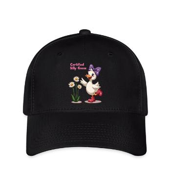 Certifié Silly Goose Funny Cartoon Goose T-Shirt - Casquette Flexfit - noir - Devant