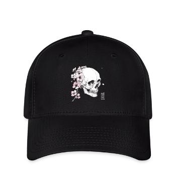 Kirschblüten Schädel im Japan-Stil - Flexfit Cap - Schwarz - Vorne