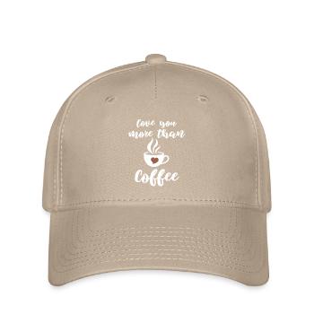 Loving Coffee Saying Design - Flexfit Cap - khaki - Front