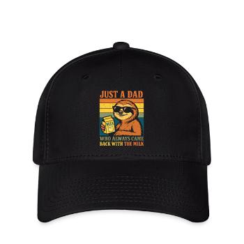 Nur ein Vater, der immer zurückkam, Faultier Papa - Flexfit Cap - Schwarz - Vorne