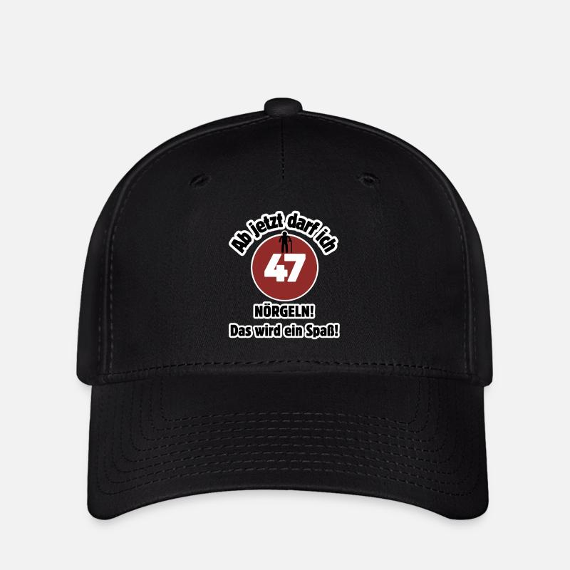 47e anniversaire à partir de maintenant, j’ai le droit de harceler - Fun - Casquette Flexfit - noir