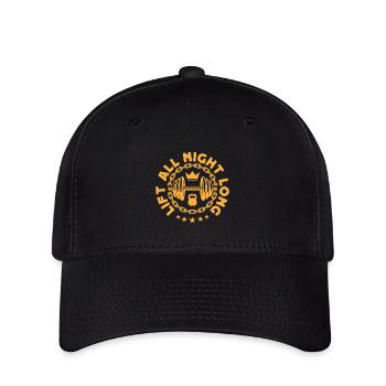 Fitness Motivation Bodybuilder Lift All Night Long - Flexfit Cap - black - Front