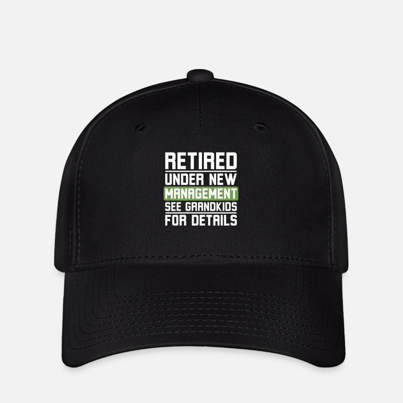 Retired Under New Management See Grandkids - Flexfit Cap - black
