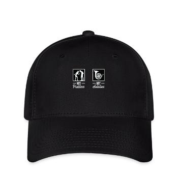 French Horn Player My Problem My Pictogram Mom Dad - Flexfit Cap - black - Front