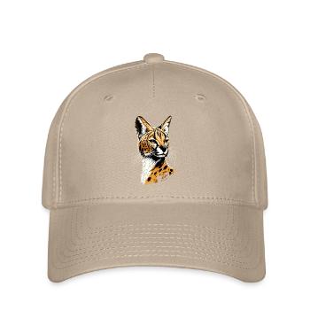 Serval Big Cat Africa Savannah Leopard Cats - Flexfit Cap - khaki - Front