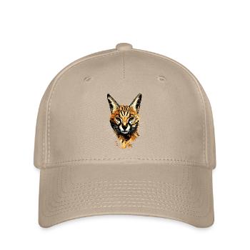 Serval Big Cat Africa Savannah Leopard Cats - Flexfit Cap - khaki - Front