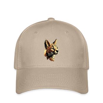 Serval Big Cat Africa Savannah Leopard Cats - Flexfit Cap - khaki - Front