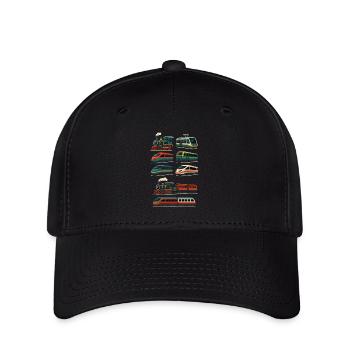 Züge Design – Retro trifft Highspeed - Flexfit Cap - Schwarz - Vorne
