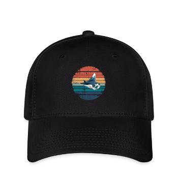 Raie Manta Rétro Vintage Océan Animal Amoureux de la mer - Casquette Flexfit - noir - Devant