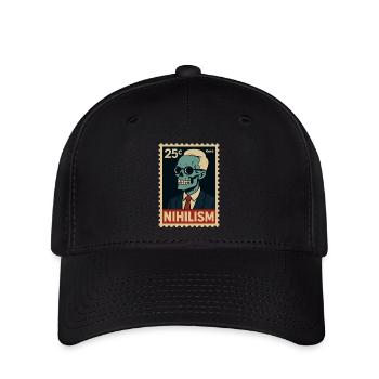 Timbre-poste Nihilism – Squelette en costume - Casquette Flexfit - noir - Devant